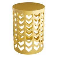 Yellow Metal Chevron Plant Stand, Medium