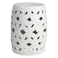 Providence White Ceramic Laser Cut Plant Stand, Large