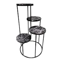 Black Metal Outdoor Plant Stand, Large