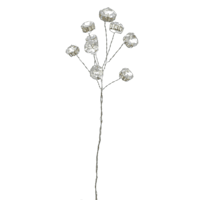Silver Rhinestone Floral Pick, 8"