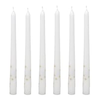 Willow Crossley 6-Pack Gold Star Unscented Taper Candles, 11"