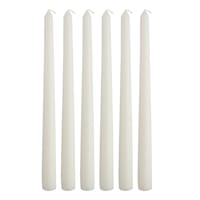 Willow Crossley 6-Pack White Unscented Taper Candles, 11"
