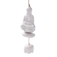 Found & Fable White Buddha Wind Chime, 12"