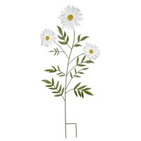 Honeybloom White Daisy Metal Yard Stake, 36"