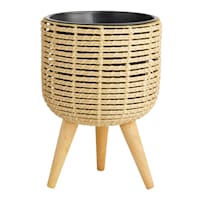 Tracey Boyd Brown Polyrattan Planter Stand, Large