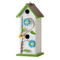 White Shutter Style Birdhouse, 14"