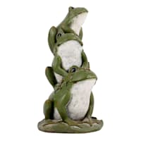 Honeybloom Stacked Frogs Outdoor Garden Statue, 11"
