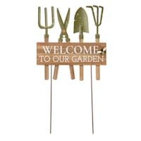 Honeybloom Welcome to Our Garden Yard Stake, 24"