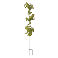 Honeybloom Stacked Frogs Yard Stake, 42"
