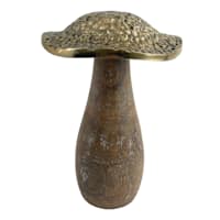 Honeybloom Decorative Gold Top Mushroom Outdoor Garden Statue, 7"