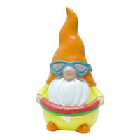 Sunny Club Swimming Gnome Outdoor Garden Statue, 13.5"