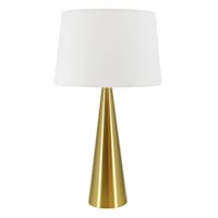 Gold Metal Cone Medium Table Lamp with Shade, 25"