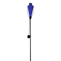 Dark Blue Glass Garden Torch, 61"
