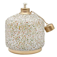Multicolored Stone Cement Tabletop Torch, 6"