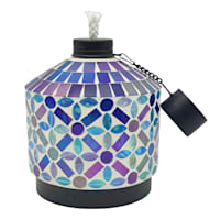 Blue Mosaic Tabletop Torch, 6"
