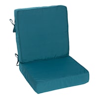 2 Piece Teal Canvas Outdoor Deep Seat Cushion Set