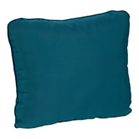 Teal Canvas Corded Outdoor Back Cushion