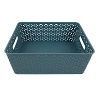 Blue Y-Weave Storage Basket, Medium