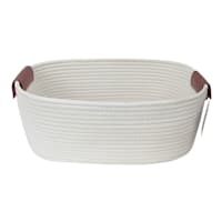 Trist White Rectangle Storage Bin, Large