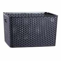 Black Y-Weave Storage Basket, Medium