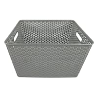 Light Grey Y-Weave Storage Basket, Large
