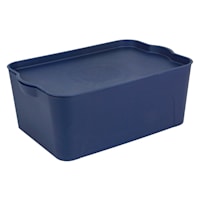 Navy Peony Storage Container, Medium