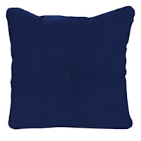 Navy Blue Canvas Tufted Back Cushion
