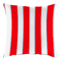 Providence Red & Navy Blue Awning Striped Square Outdoor Throw Pillow, 20"