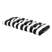 Providence Black Awning Striped Outdoor Wicker Settee Cushion