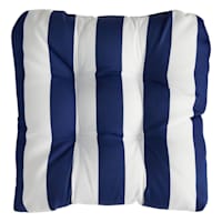 Providence Navy Blue Awning Striped Outdoor Wicker Seat Cushion