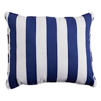 Providence Navy Blue Awning Striped Outdoor Corded Back Cushion