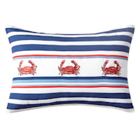 Providence Crab Striped Lumbar Outdoor Throw Pillow, 14x20