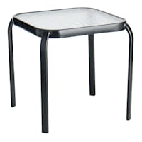 Black Square Steel Patio Table, 16"