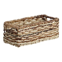 Bacburi Woven Abaca Rectangle Shelf Storage Tote, Small
