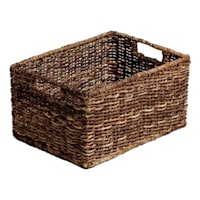 Woven Abaca Rectangle Shelf Storage Tote, Large