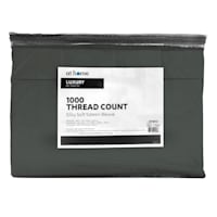 6-Piece Charcoal Grey 1000 Thread Count Cotton Blend Sheet Set, King
