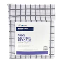 4-Piece Grey Grid 200 Thread Count Essentials Sheet Set, Full
