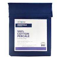 4-Piece Navy Blue 200 Thread Count Cotton Essentials Sheet Set, Queen