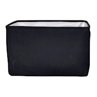 Black Rectangle Fabric Storage Basket, Medium