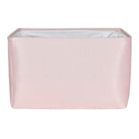 Pearl Blush Pink Rectangle Fabric Storage Basket, Large