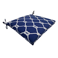 Providence Navy Blue Rope Lattice Outdoor Square Seat Cushion