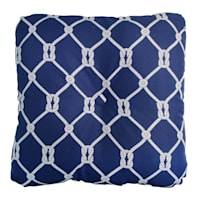 Providence Navy Blue Rope Lattice Outdoor Tufted Back Cushion