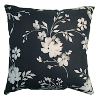 Providence Black & White Floral Square Outdoor Throw Pillow, 20"