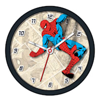 Spiderman Black Round Wall Clock, 10"
