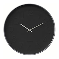 Black Monochrome Round Wall Clock, 20"