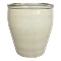 Honeybloom Berlin White Ceramic Outdoor Planter, Large