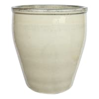 Honeybloom Berlin White Ceramic Outdoor Planter, Small