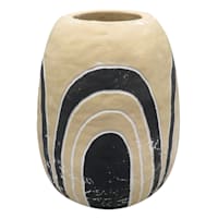 Tracey Boyd Black & Tan Ceramic Vase, 9"