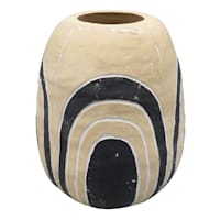 Tracey Boyd Black & Tan Ceramic Vase, 7.5"