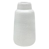 Found & Fable White Ribbed Ceramic Vase, 9"